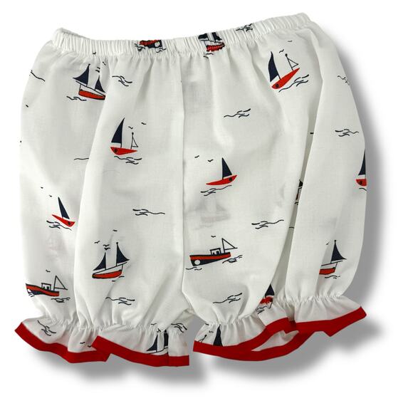 Edgehill Collection Smocked Bishop Dress Bloomers Set Sz 18 M Nautical Sail Boat - Picture 7 of 7